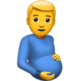 Homme enceinte émoticône U+1FAC3 Homme enceinte émoticône U+1FAC3