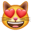 Smiley Chat avec les Yeux en Coeur U+1F63B Smiley Chat avec les Yeux en Coeur U+1F63B