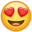 Emoji Yeux en Cœur U+1F60D Emoji Yeux en Cœur U+1F60D