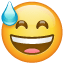 Smiley Bouche Ouverte et Goutte de Sueur U+1F605 Smiley Bouche Ouverte et Goutte de Sueur U+1F605