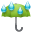 Parapluie avec pluie U+2614 Parapluie avec pluie U+2614
