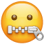 Smiley Bouche en Fermeture Eclair U+1F910 Smiley Bouche en Fermeture Eclair U+1F910